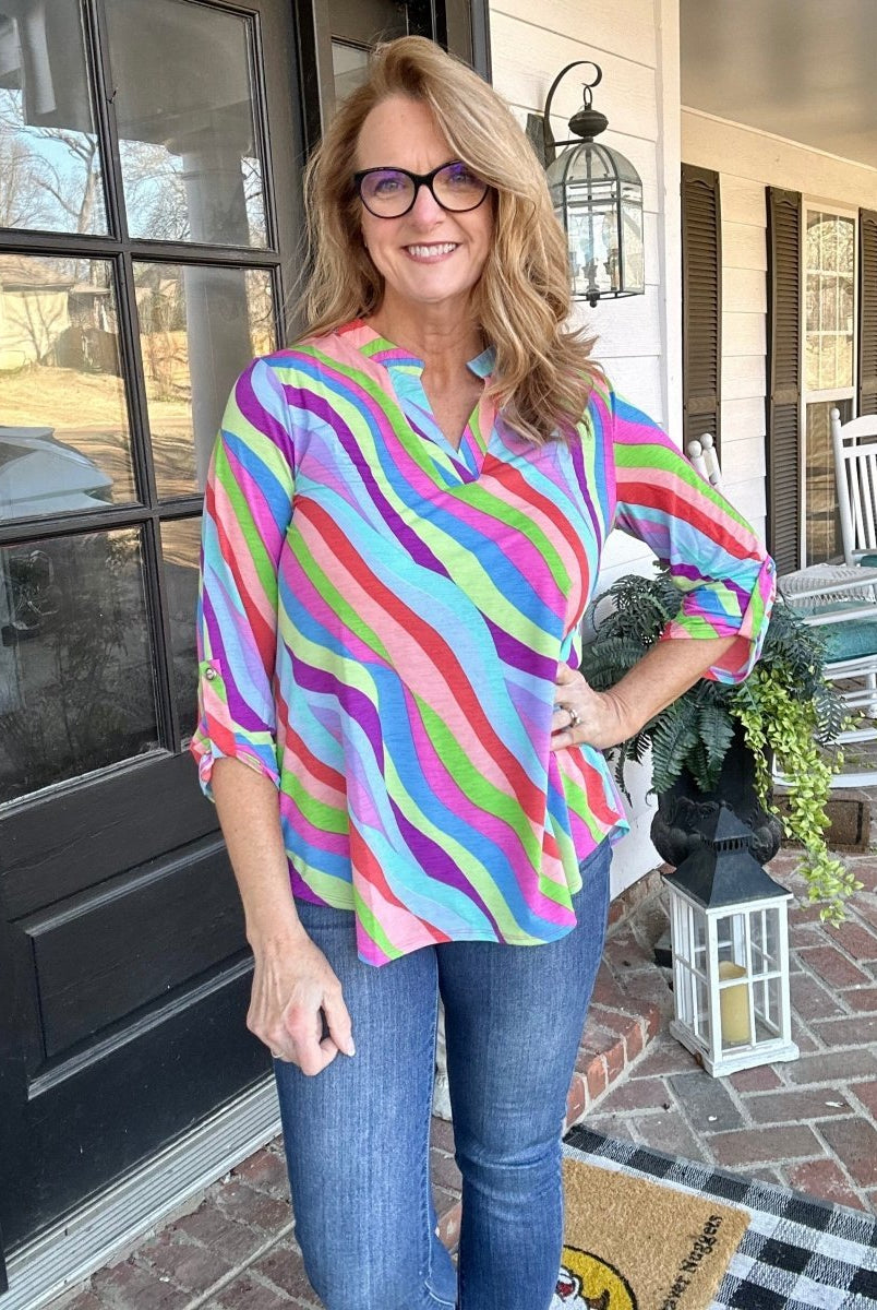 Lizzy Multi Wave Top | Dear Scarlett - Casual Top -Jimberly's Boutique-Olive Branch-Mississippi