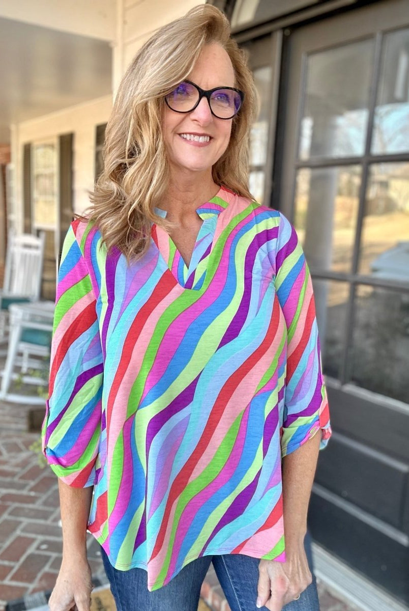 Lizzy Multi Wave Top | Dear Scarlett - Casual Top -Jimberly's Boutique-Olive Branch-Mississippi