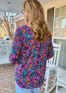 Lizzy Paisley Power Top - Navy | Dear Scarlett - Jimberly's Boutique - Olive Branch - Mississippi