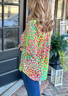 Lizzy Poppy Green Multi Wrinkle Free Top | Dear Scarlett - Casual Top -Jimberly's Boutique-Olive Branch-Mississippi