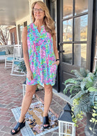 Lizzy Tank Dress - Mint/Pink Floral | Dear Scarlett - Dear Scarlett Wrinkle Free Dress - Jimberly's Boutique - Olive Branch - Mississippi