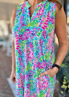 Lizzy Tank Dress - Mint/Pink Floral | Dear Scarlett - Dear Scarlett Wrinkle Free Dress - Jimberly's Boutique - Olive Branch - Mississippi