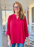 Lizzy Top - Jewel Red - Jimberly's Boutique - Olive Branch - Mississippi