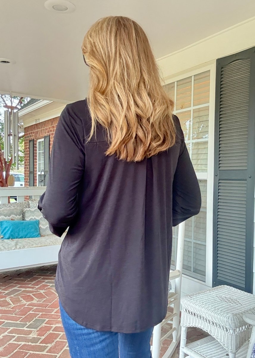 Lizzy Wrinkle Free Top - Black | Dear Scarlett - Casual Top - Jimberly's Boutique - Olive Branch - Mississippi