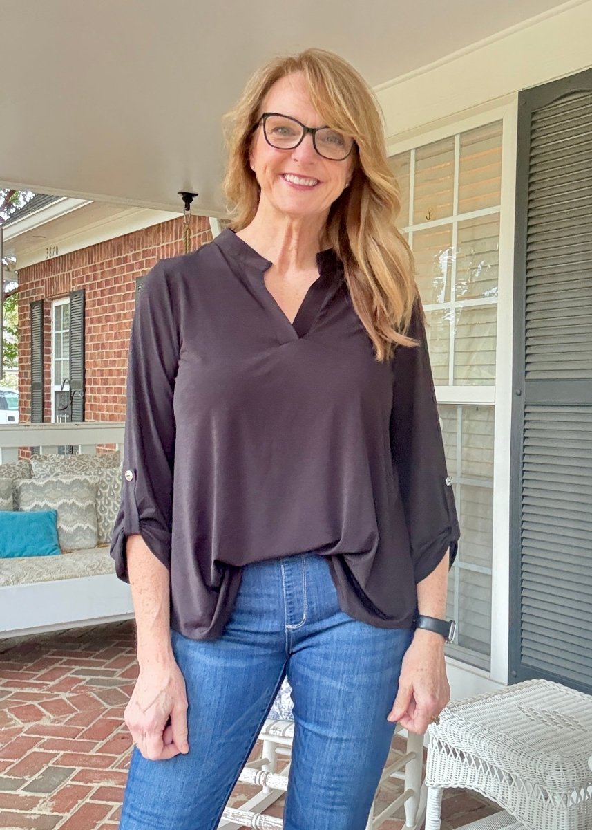 Lizzy Wrinkle Free Top - Black | Dear Scarlett - Casual Top - Jimberly's Boutique - Olive Branch - Mississippi