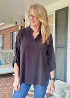 Lizzy Wrinkle Free Top - Black | Dear Scarlett - Casual Top - Jimberly's Boutique - Olive Branch - Mississippi