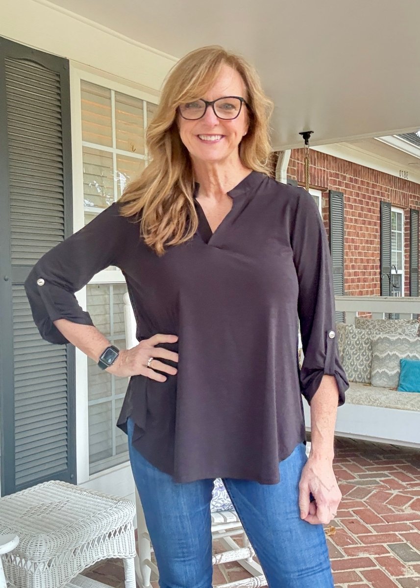 Lizzy Wrinkle Free Top - Black | Dear Scarlett - Casual Top - Jimberly's Boutique - Olive Branch - Mississippi