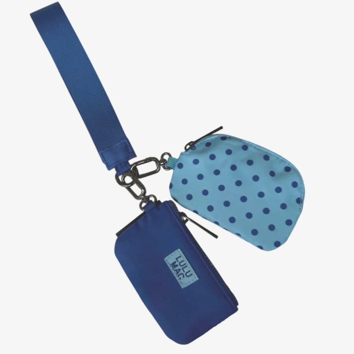 Lulu Mac Double Pouch Wristlets - Blue/Navy Dots - LULU MAC Wristlet - Jimberly's Boutique - Olive Branch - Mississippi