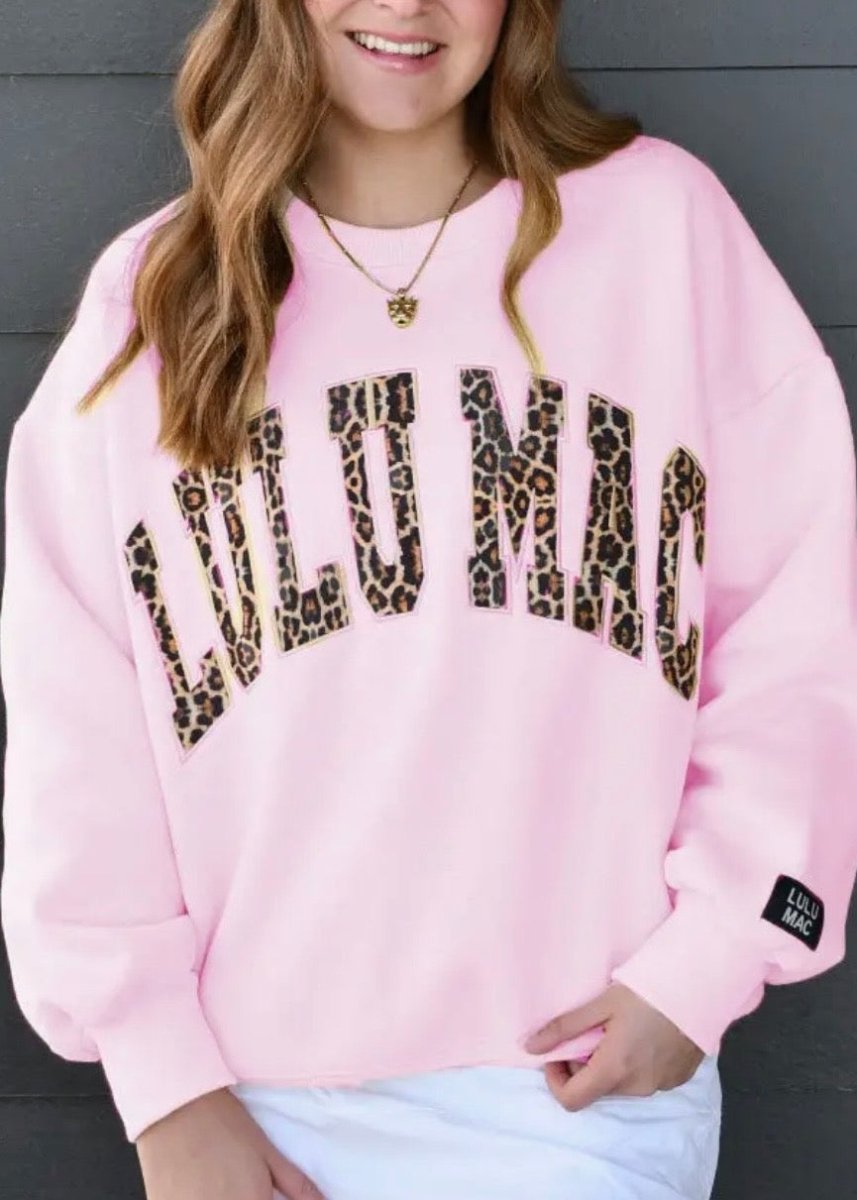 LULU MAC Leopard Sweatshirt - Light Pink - LULU MAC Sweatshirt -Jimberly's Boutique-Olive Branch-Mississippi