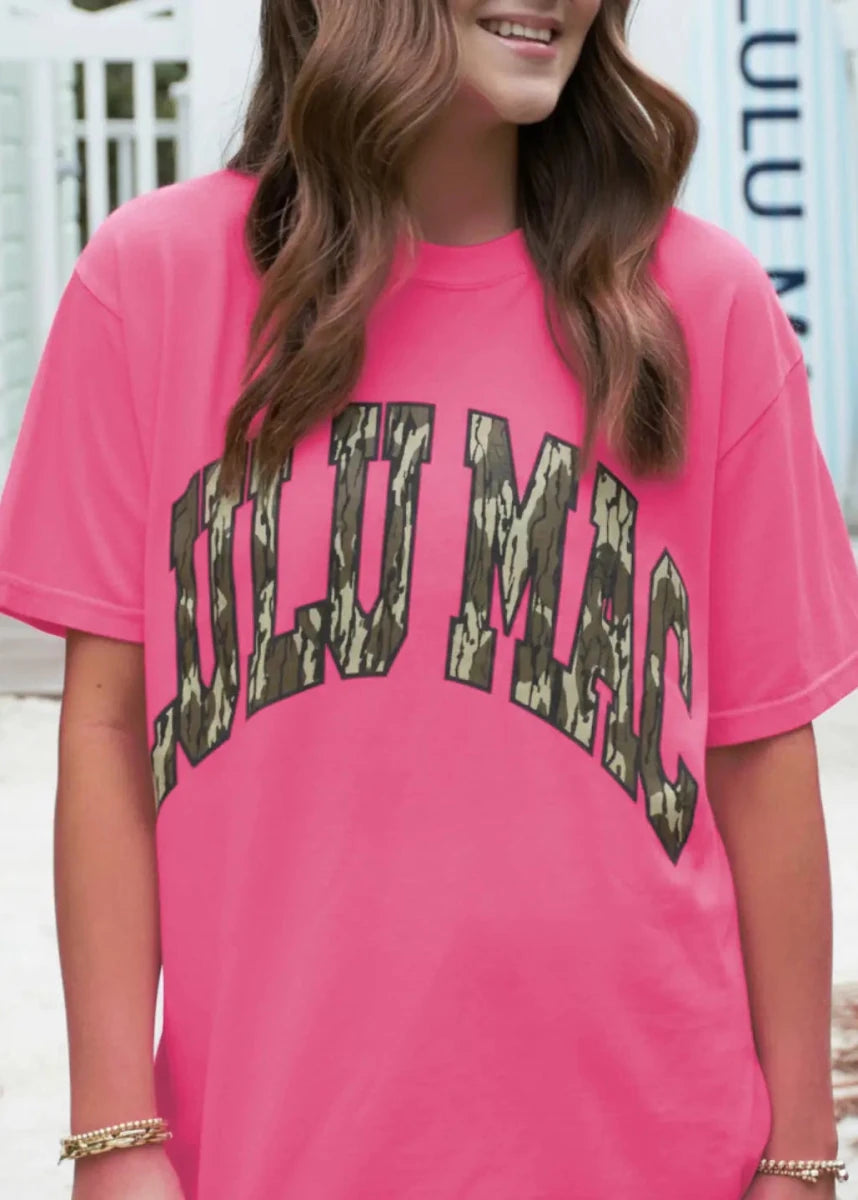 LULU MAC | Neon Pink | Mossy Oak | Short Sleeve - LULU MAC Short Sleeve - Jimberly's Boutique - Olive Branch - Mississippi