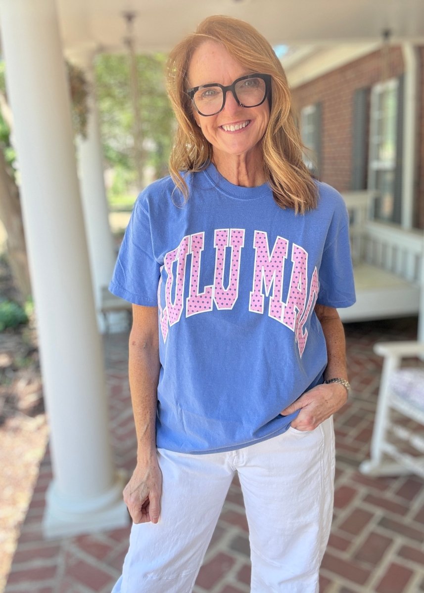 LULU MAC | Polka Dot | Flo Blue | Short Sleeve - LULU MAC Short Sleeve - Jimberly's Boutique - Olive Branch - Mississippi