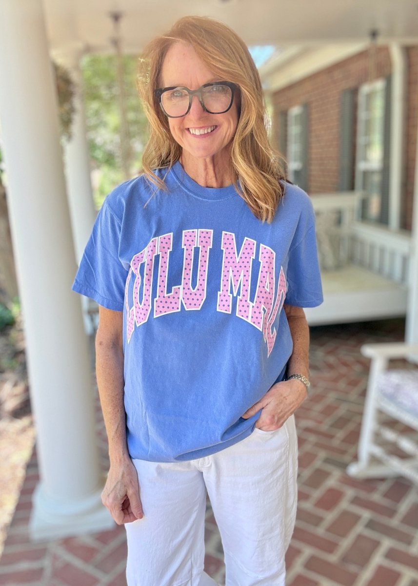 LULU MAC | Polka Dot | Flo Blue | Short Sleeve - LULU MAC Short Sleeve - Jimberly's Boutique - Olive Branch - Mississippi