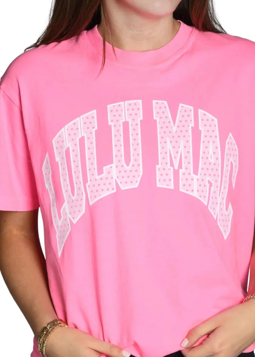 LULU MAC | Polka Dot | Neon Pink | Short Sleeve - LULU MAC Short Sleeve - Jimberly's Boutique - Olive Branch - Mississippi