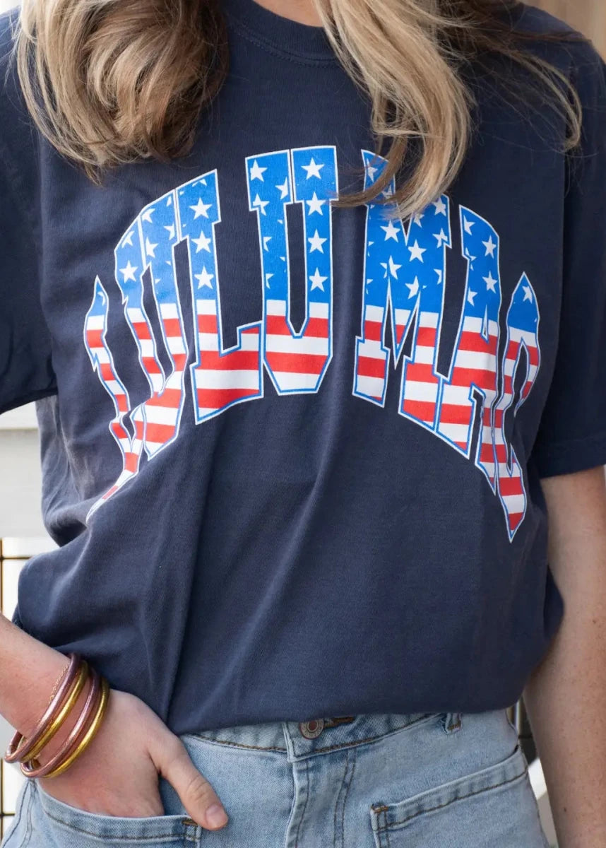 LULU MAC | Stars & Stripes | Navy | Short Sleeve - LULU MAC Short Sleeve - Jimberly's Boutique - Olive Branch - Mississippi