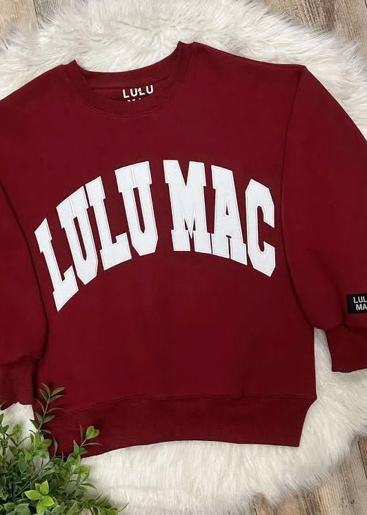 LULU MAC Sweatshirt - Cardinal/White - LULU MAC Sweatshirt - Jimberly's Boutique - Olive Branch - Mississippi