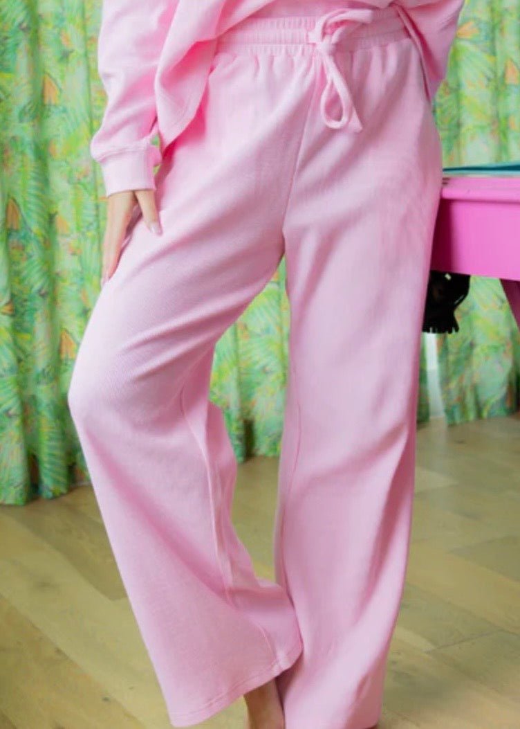 LULU MAC - Waffle Pants - Light Pink - LULU MAC Waffle Pants - Jimberly's Boutique - Olive Branch - Mississippi