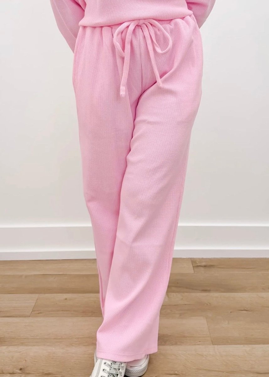 LULU MAC - Waffle Pants - Light Pink - LULU MAC Waffle Pants - Jimberly's Boutique - Olive Branch - Mississippi