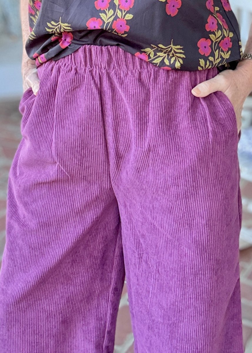 Lydia Corduroy Pants - Eggplant - corduroy pants - Jimberly's Boutique - Olive Branch - Mississippi