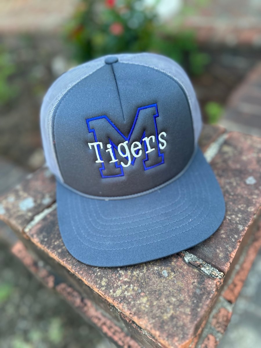 M Tigers Grey Trucker Cap Hat - Trucker Cap -Jimberly's Boutique-Olive Branch-Mississippi