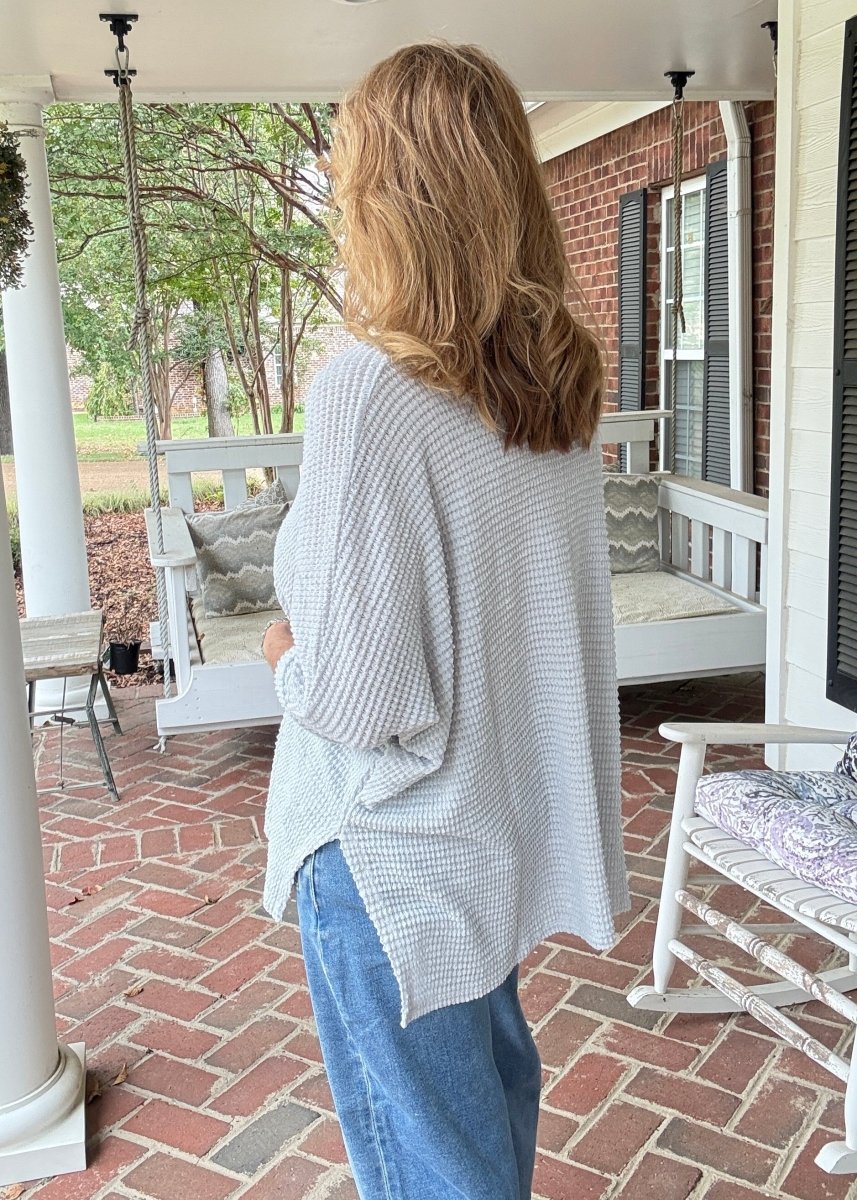 Macie 3/4 Sleeve Sweater - Lt Grey - sweater -Jimberly's Boutique-Olive Branch-Mississippi