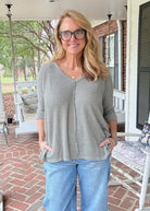 Macie 3/4 Sleeve Sweater - Lt Olive - sweater -Jimberly's Boutique-Olive Branch-Mississippi