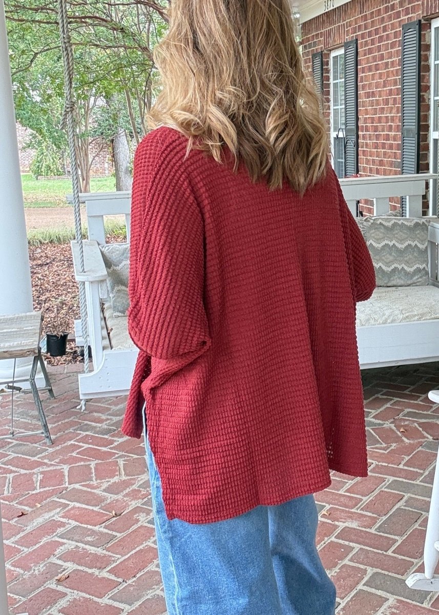 Macie 3/4 Sleeve Sweater - Rust - sweater -Jimberly's Boutique-Olive Branch-Mississippi