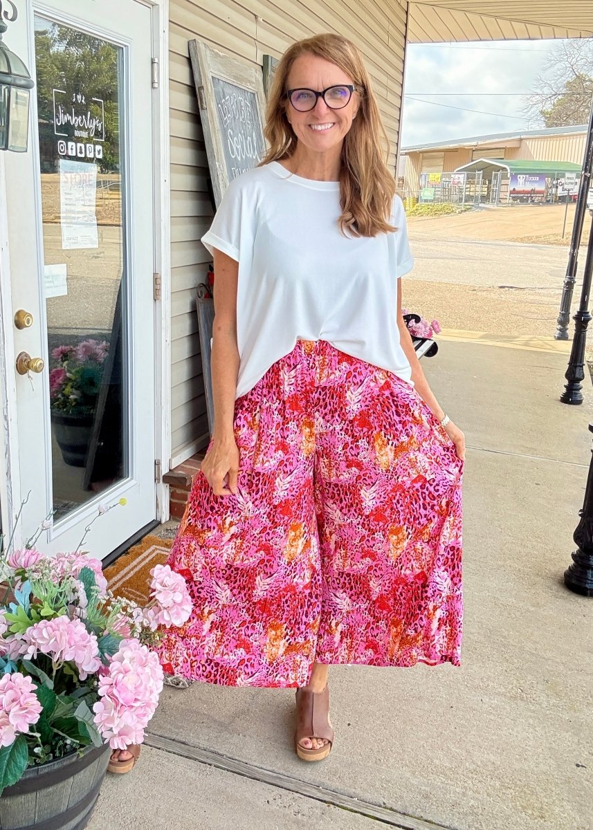 Magenta Mix Wide Leg Pants - Casual Pants - Jimberly's Boutique - Olive Branch - Mississippi