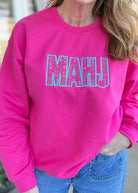 MAHJ Embroidered Sweatshirt - Heliconia - Embroidered Sweatshirt - Jimberly's Boutique - Olive Branch - Mississippi