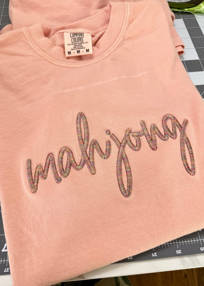 Mahjong 3D Puff Comfort Colors Tee - Embroidered Comfort Colors - Jimberly's Boutique - Olive Branch - Mississippi
