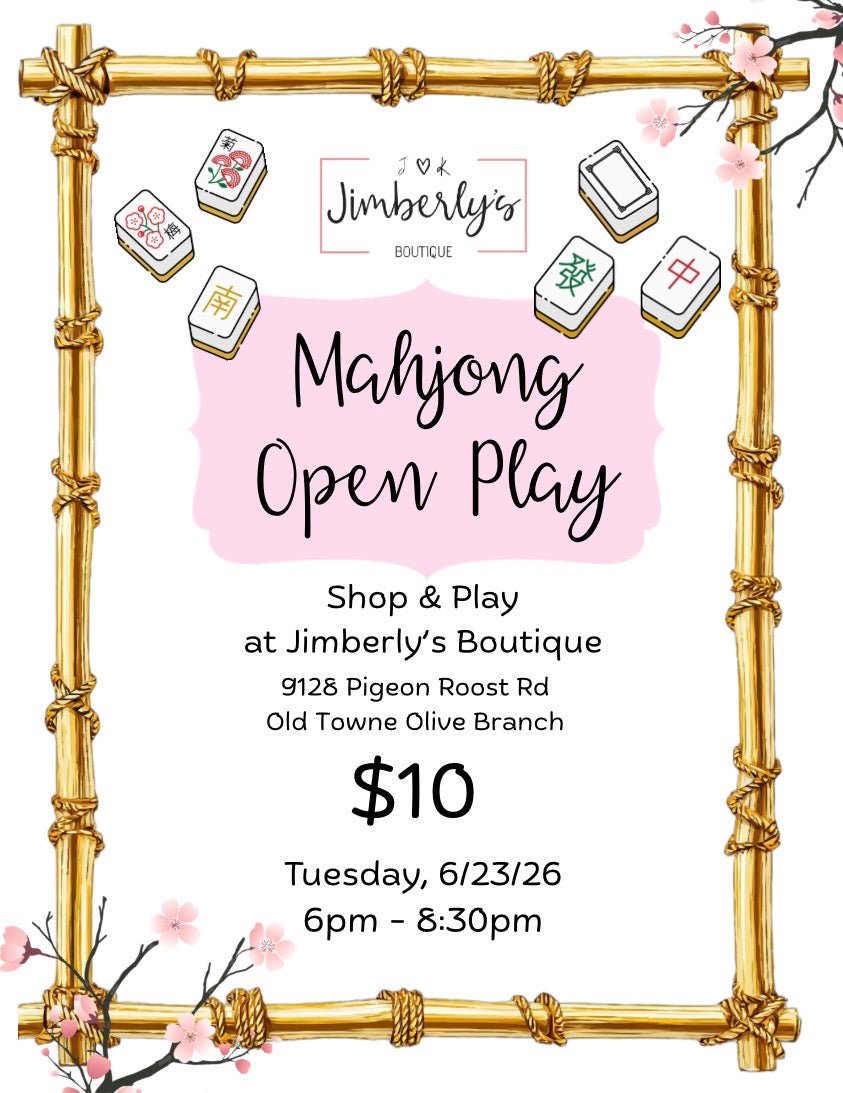Mahjong Open Play | 6/23/26 - Mahjong Class -Jimberly's Boutique-Olive Branch-Mississippi