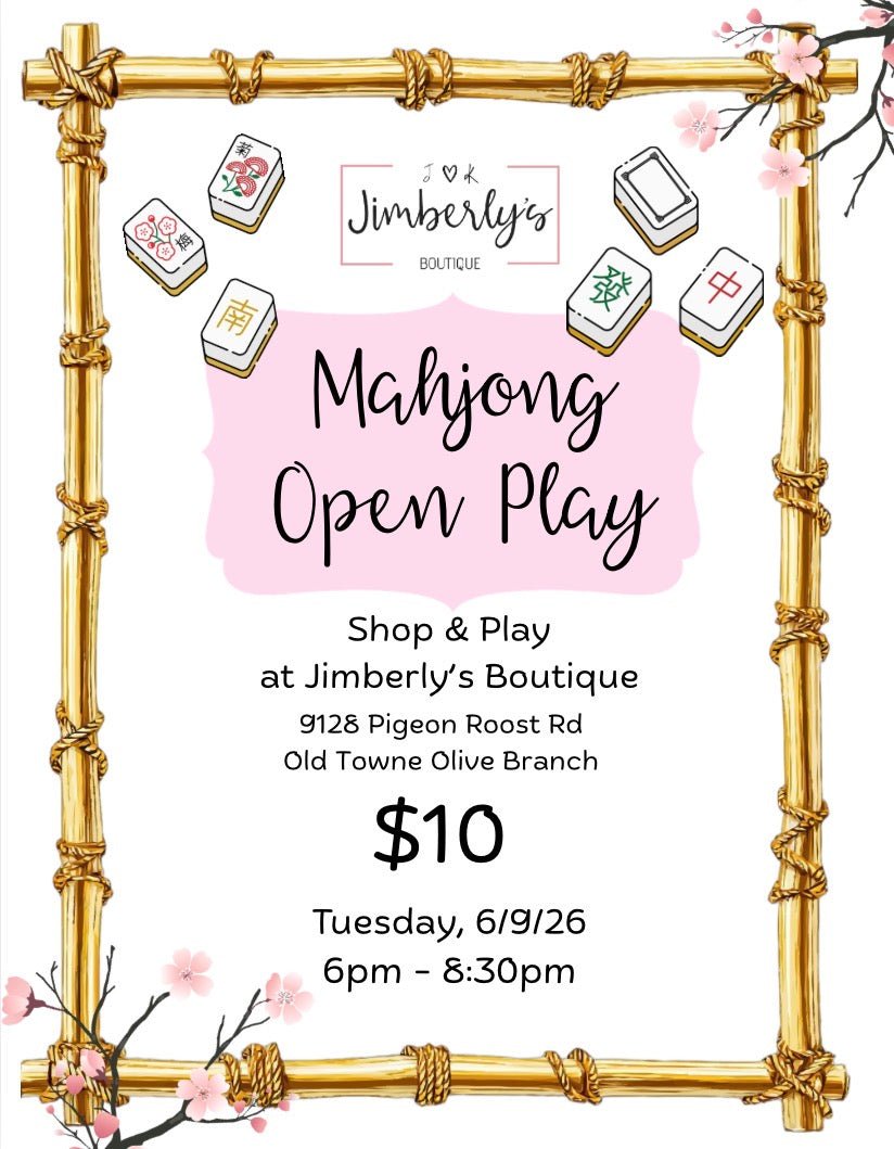 Mahjong Open Play | 6/9/26 - Mahjong Class - Jimberly's Boutique - Olive Branch - Mississippi