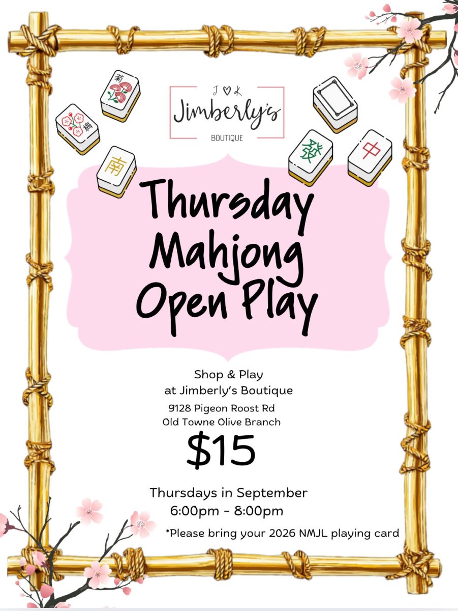Mahjong Open Play | Thursday Nights in September - Mahjong Class -Jimberly's Boutique-Olive Branch-Mississippi