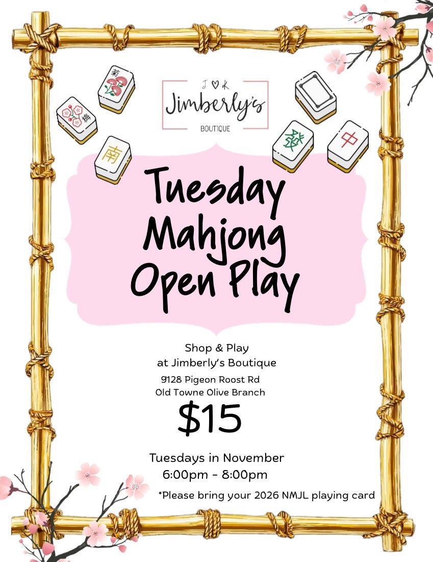 Mahjong Open Play | Tuesday Nights in November - Mahjong Class -Jimberly's Boutique-Olive Branch-Mississippi