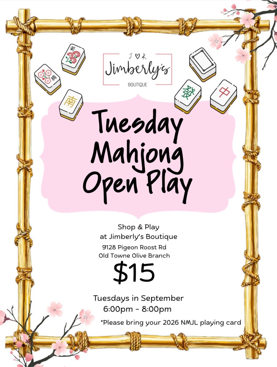 Mahjong Open Play | Tuesday Nights in September - Mahjong Class -Jimberly's Boutique-Olive Branch-Mississippi