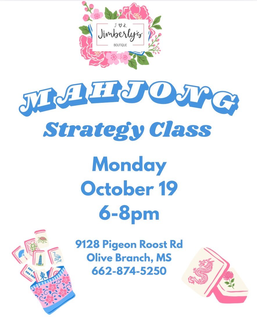 Mahjong Strategy Class - Mahjong Class -Jimberly's Boutique-Olive Branch-Mississippi
