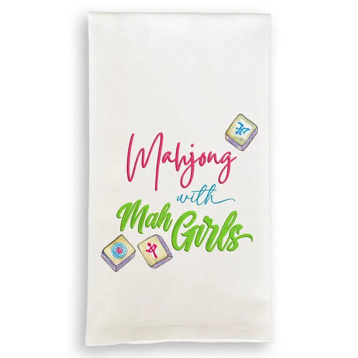 Mahjong with Mah Girls Curly Tea Towel - Dishtowel -Jimberly's Boutique-Olive Branch-Mississippi