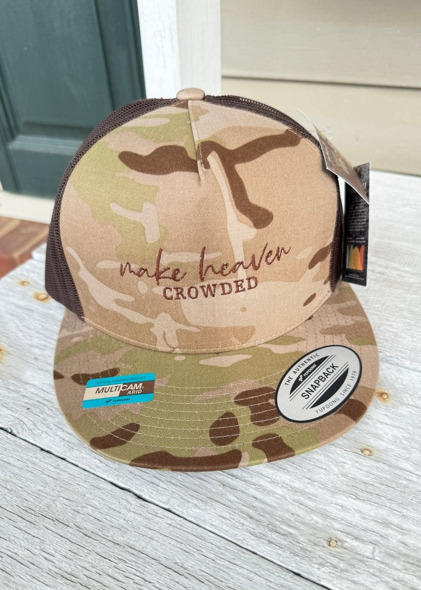 Make Heaven Crowded Camo Structured Trucker Cap/Hat - Trucker Cap - Jimberly's Boutique - Olive Branch - Mississippi