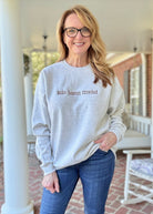 Make Heaven Crowded Embroidered Sweatshirt - Embroidered Sweatshirt - Jimberly's Boutique - Olive Branch - Mississippi