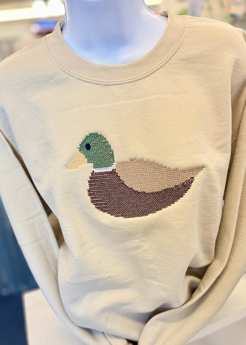 Mallard Duck Embroidered Sweatshirt - Jimberly's Boutique-Olive Branch-Mississippi