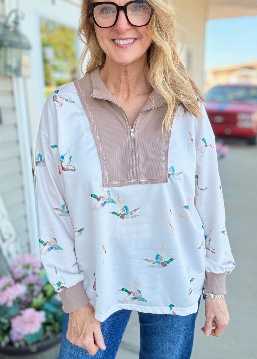 Mallard Print Tunic Top - Mallard Top -Jimberly's Boutique-Olive Branch-Mississippi