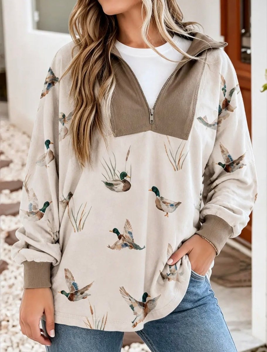 Mallard Print Tunic Top - Mallard Top -Jimberly's Boutique-Olive Branch-Mississippi