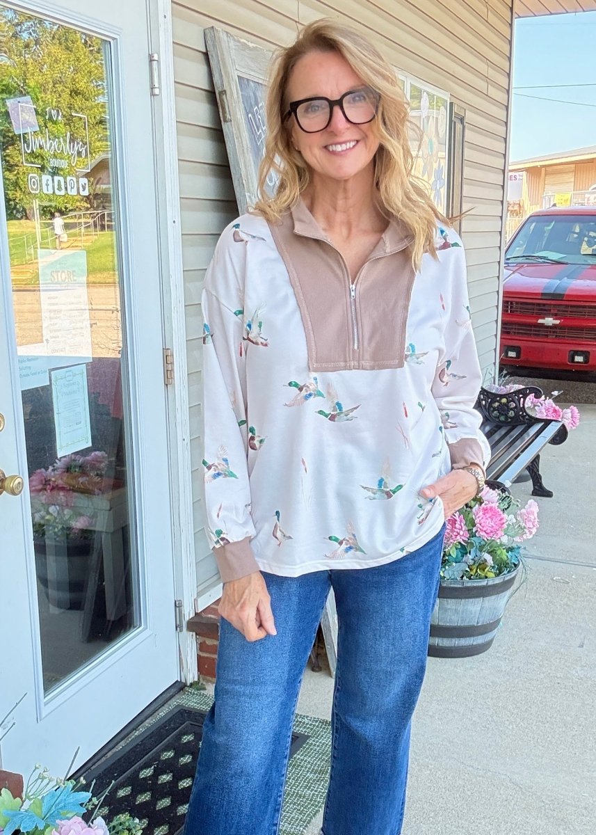 Mallard Print Tunic Top - Mallard Top -Jimberly's Boutique-Olive Branch-Mississippi