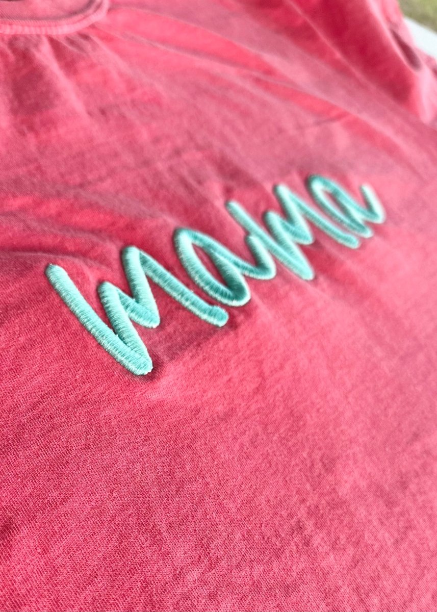 Mama 3D Puff Embroidered Comfort Colors T-shirt - Embroidered Comfort Colors -Jimberly's Boutique-Olive Branch-Mississippi