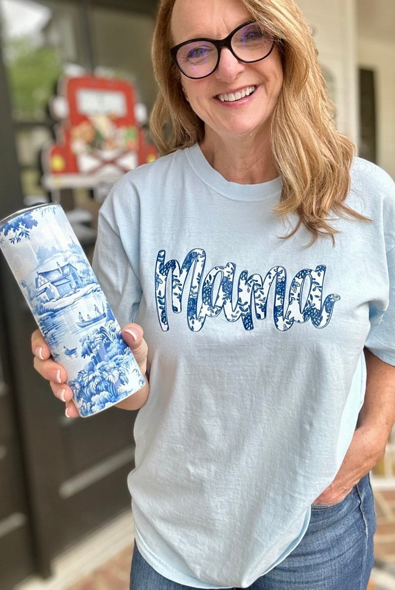 Mama Blue Willow ] Comfort Colors | Graphic Tee - Comfort Colors Graphic Tee -Jimberly's Boutique-Olive Branch-Mississippi