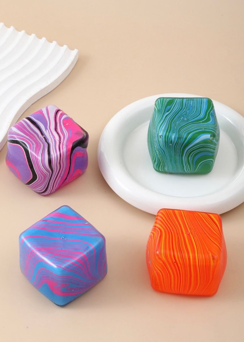 Marble Swirl Cube Squishy - Jimberly's Boutique-Olive Branch-Mississippi