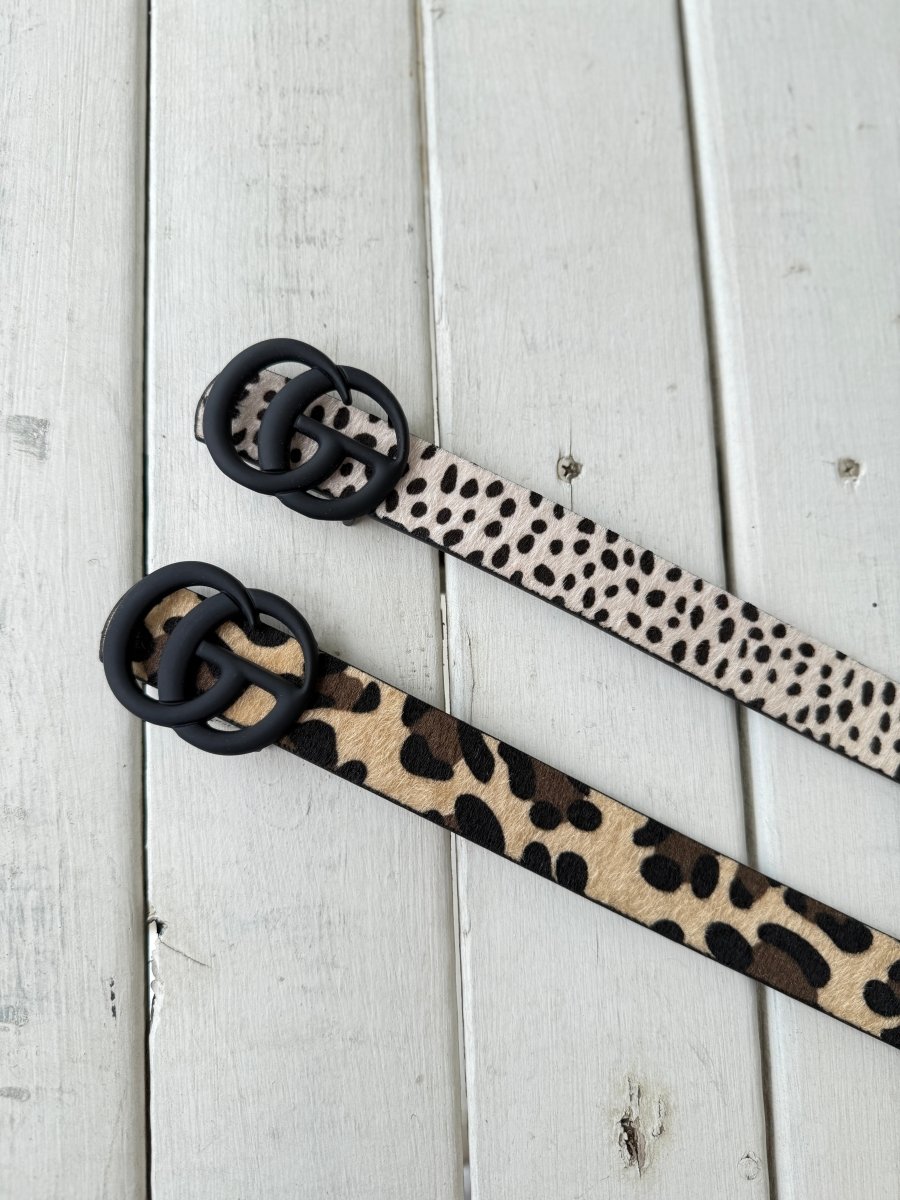 Matte Buckle Animal Print Belt - belt - Jimberly's Boutique - Olive Branch - Mississippi