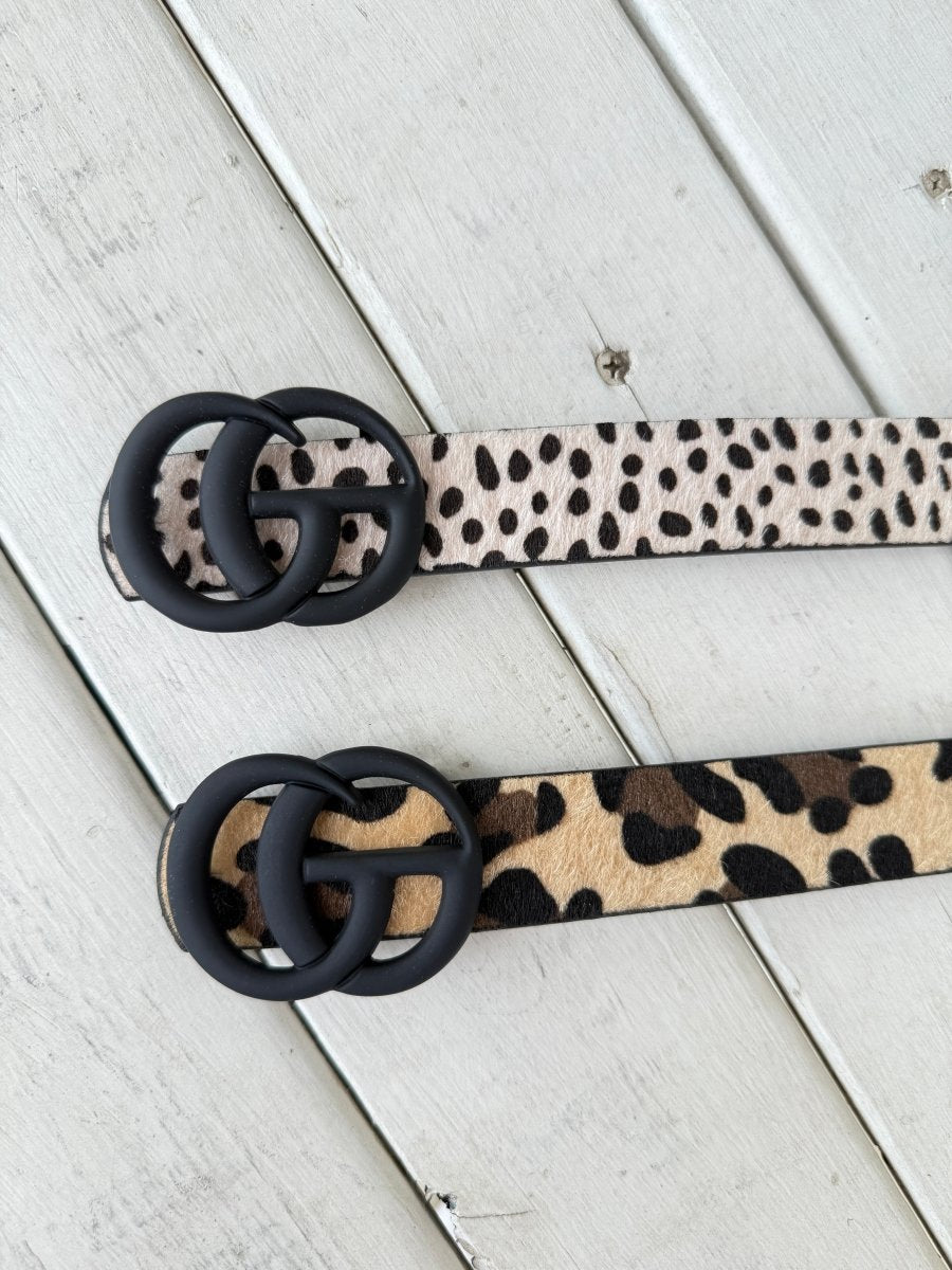 Matte Buckle Animal Print Belt - belt - Jimberly's Boutique - Olive Branch - Mississippi
