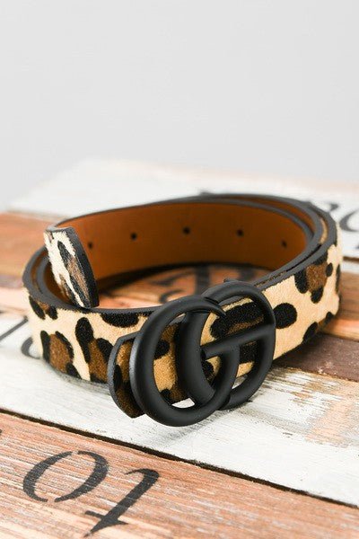 Matte Buckle Animal Print Belt - belt - Jimberly's Boutique - Olive Branch - Mississippi