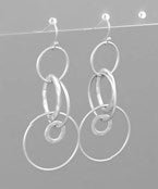 Matte Silver Loop De Loop Earrings - earrings -Jimberly's Boutique-Olive Branch-Mississippi
