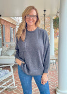 Melange Oversized Sweater - Black - sweater - Jimberly's Boutique - Olive Branch - Mississippi